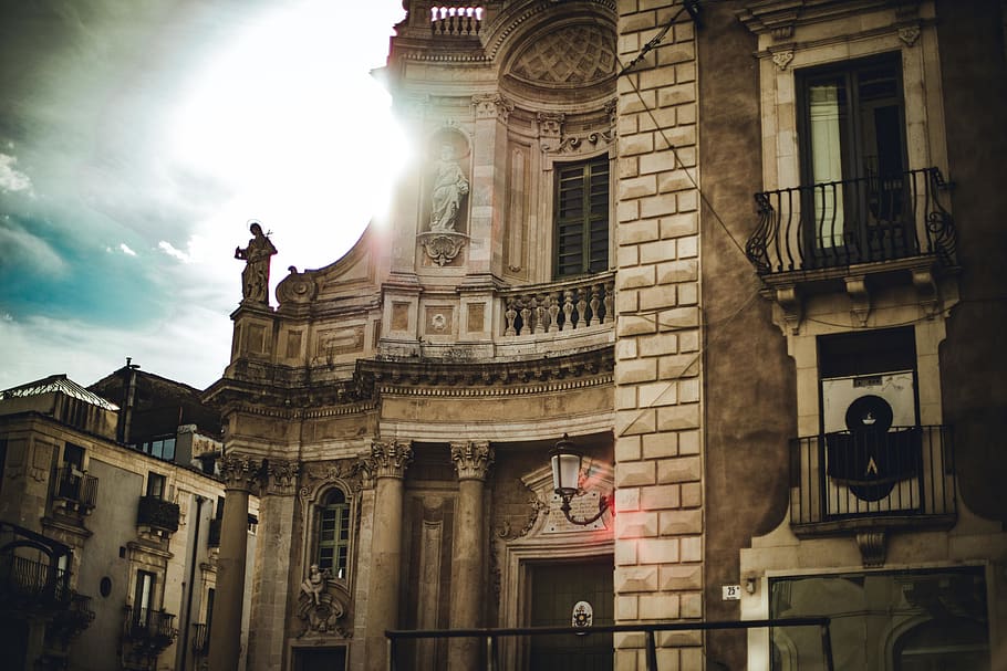 light, flare, architecture, building, urban, city, town, window HD wallpaper