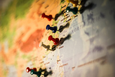 pin, text, maps, world, travel, bokeh, pins, diagram, sphere HD wallpaper