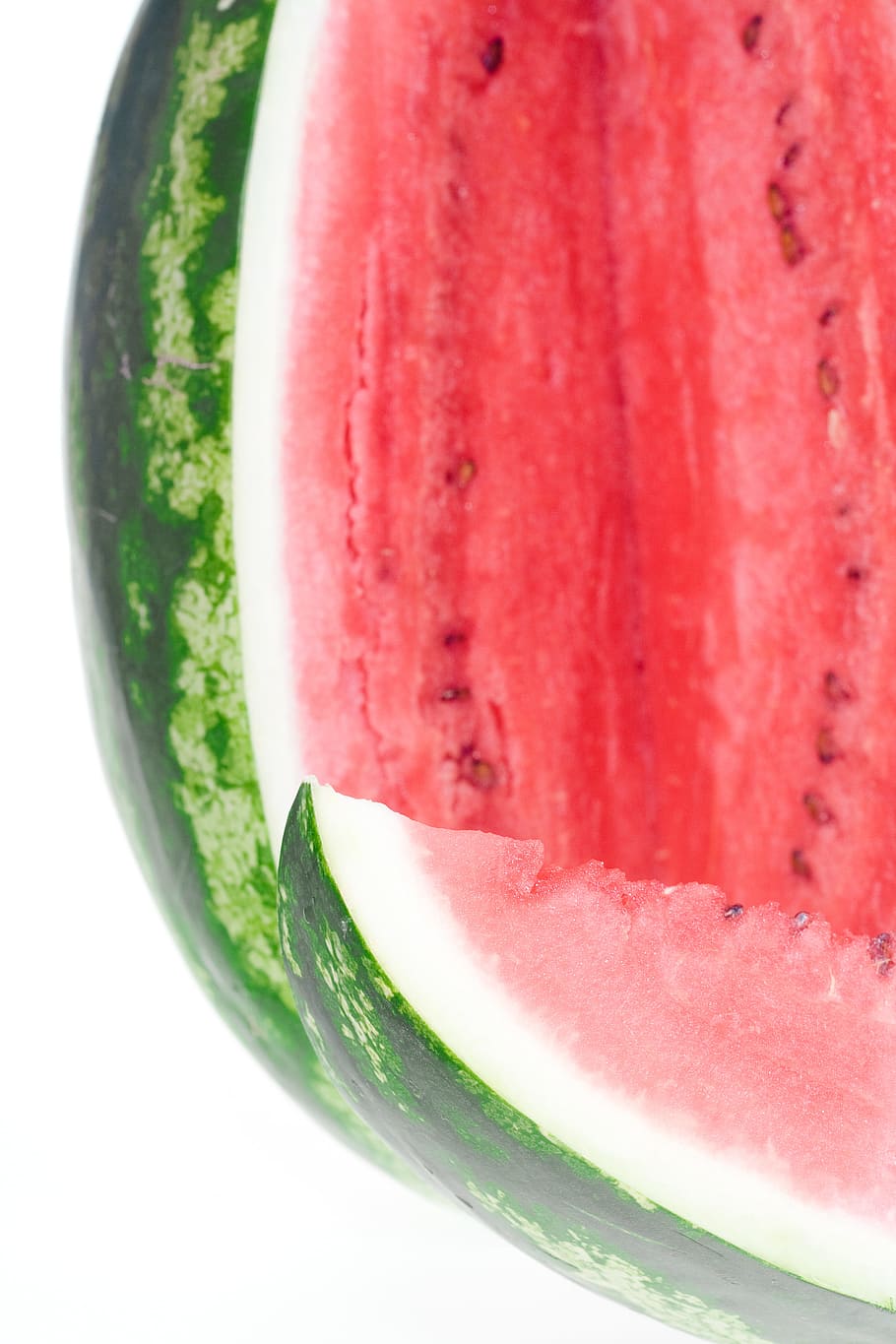 watermelon, slice, isolated, white, sweetfood, red, diet, studio HD wallpaper