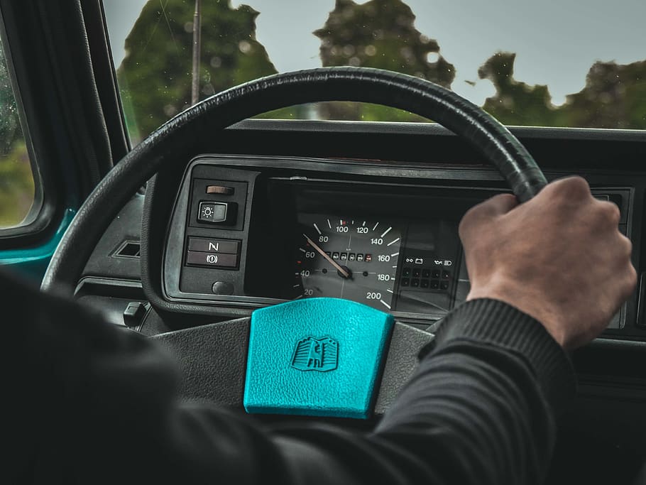 person holding steering wheel, gearshift, driving, car, nijkerk HD wallpaper