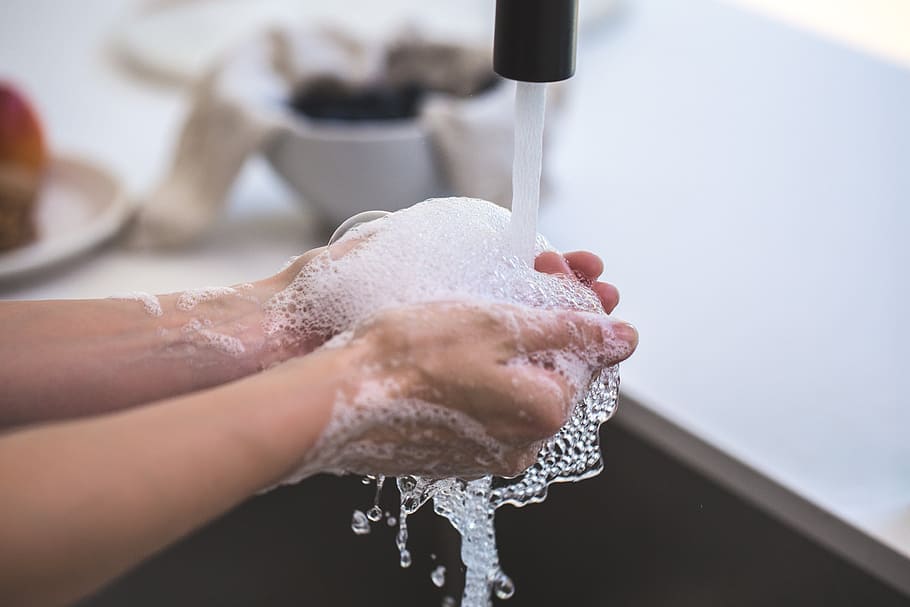 Person Washing His Hand, adult, blur, clean, foam, h2o, hands, HD wallpaper