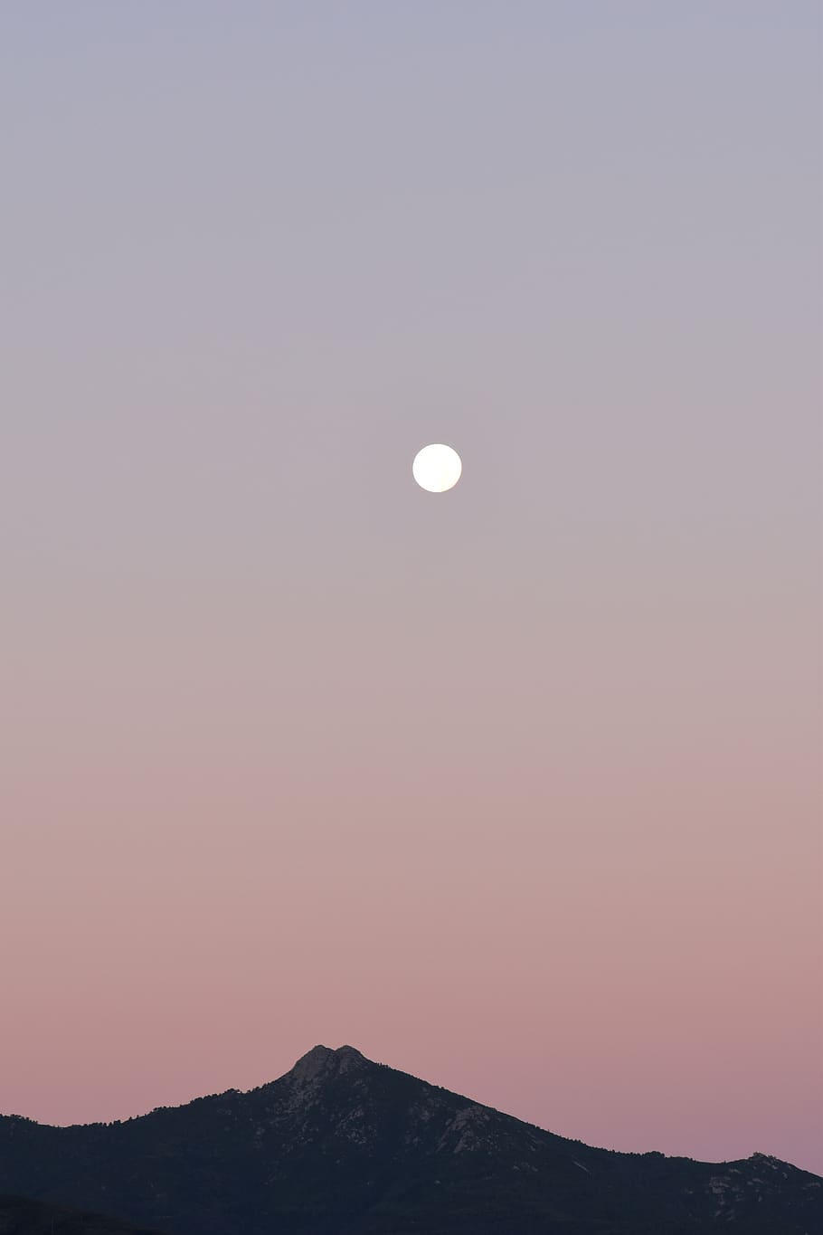 landscape, hill, moon, mountains, morning, sky, island, elba HD wallpaper