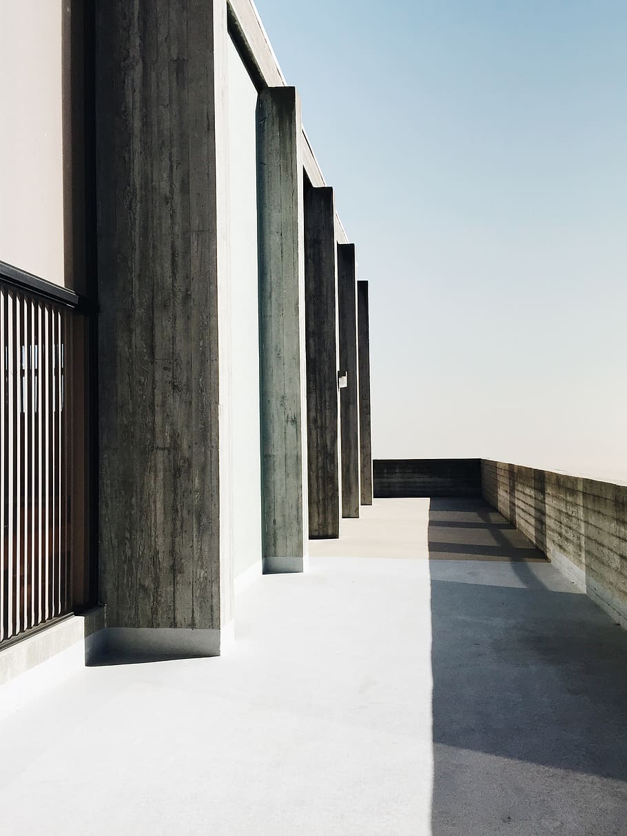 architecture, collab, collage, photoshop, sky, blue, minimal HD wallpaper