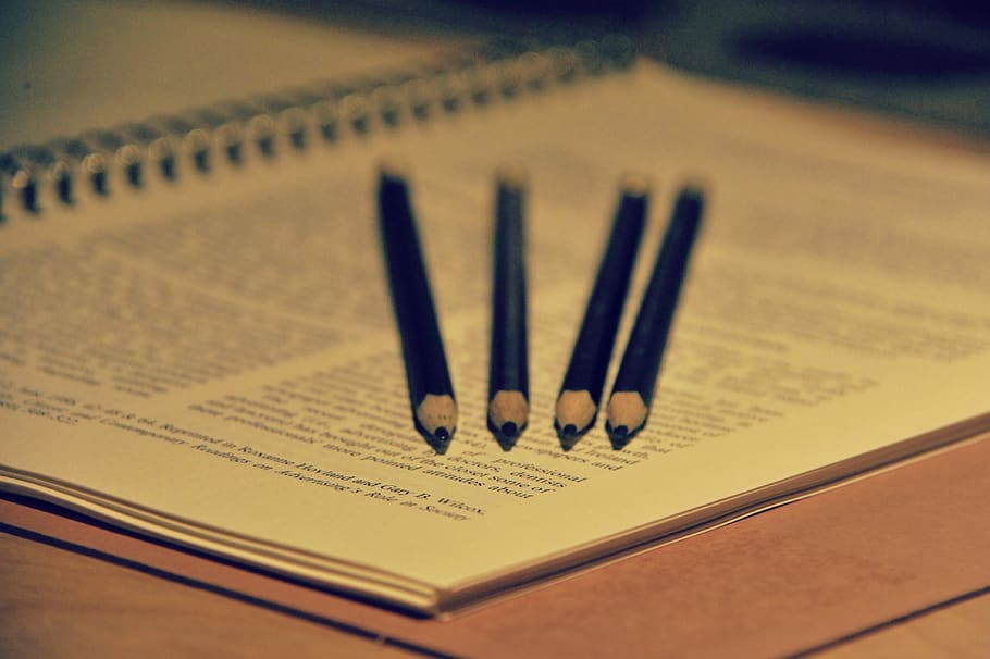 pencil, notes, handwriting tools, article, spring notes, desk, HD wallpaper