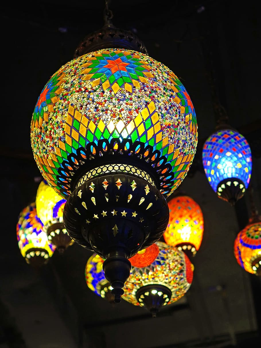 lantern, modern, light, lamp, round, glow, multi colored, lighting equipment HD wallpaper