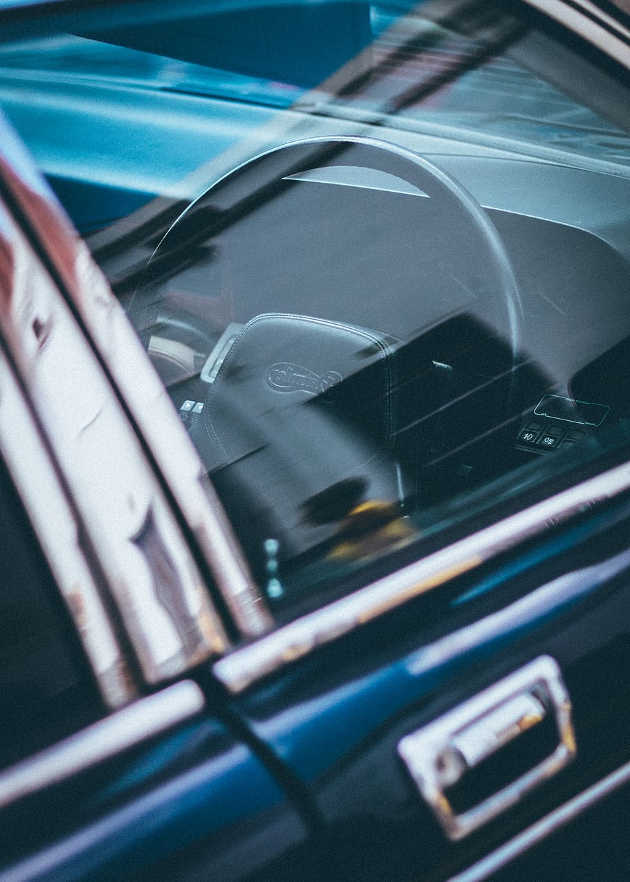 Blue Vehicle, automobile, blur, car, chrome, close-up, daytime HD wallpaper
