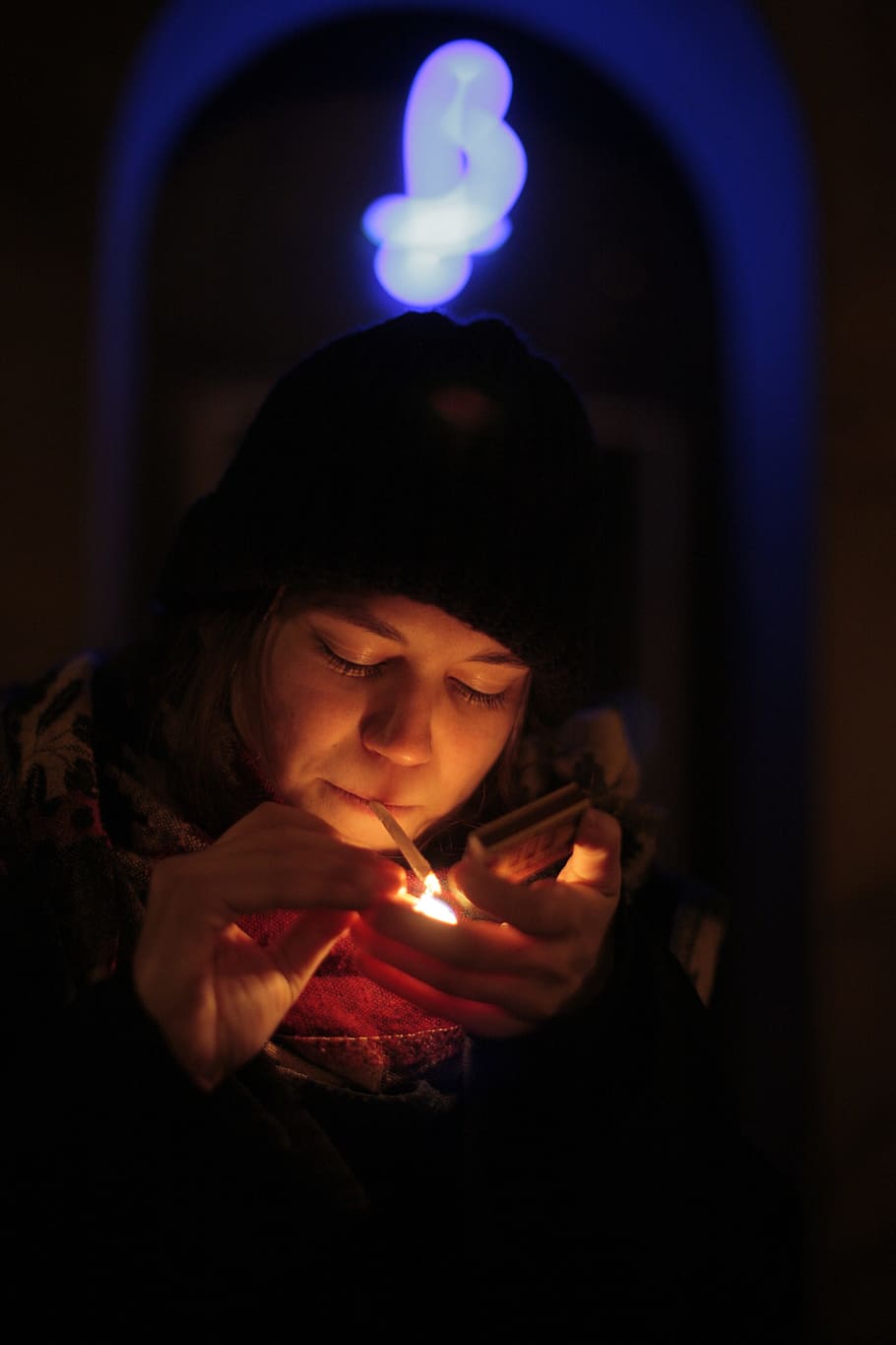 person, human, lighting, candle, fire, vigil, night life, flame HD wallpaper
