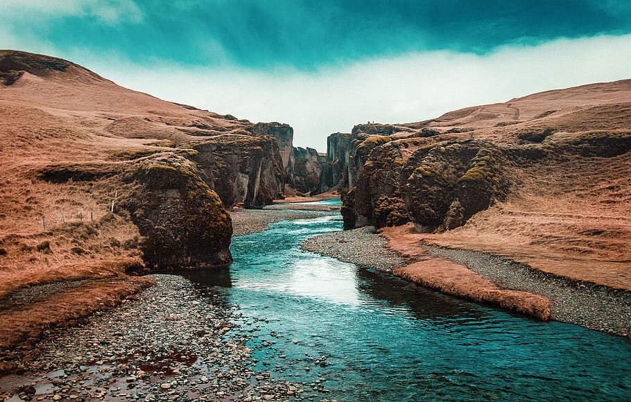 river during daytime, solid, rock, water, rock - object, scenics - nature HD wallpaper