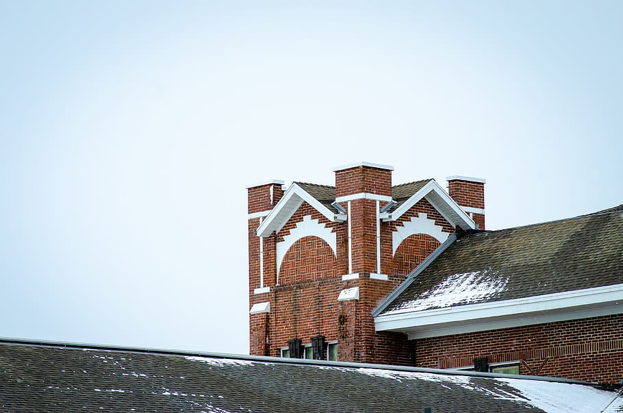 brown brick castle, roof, united states, garland, stake center HD wallpaper