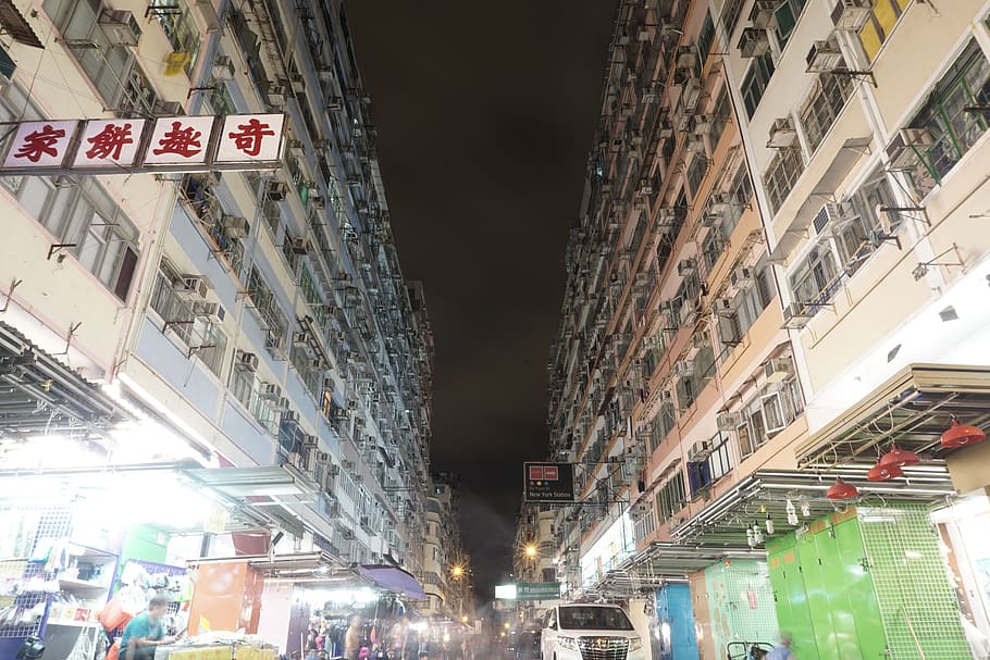 hong kong, city, built structure, illuminated, night, building exterior HD wallpaper