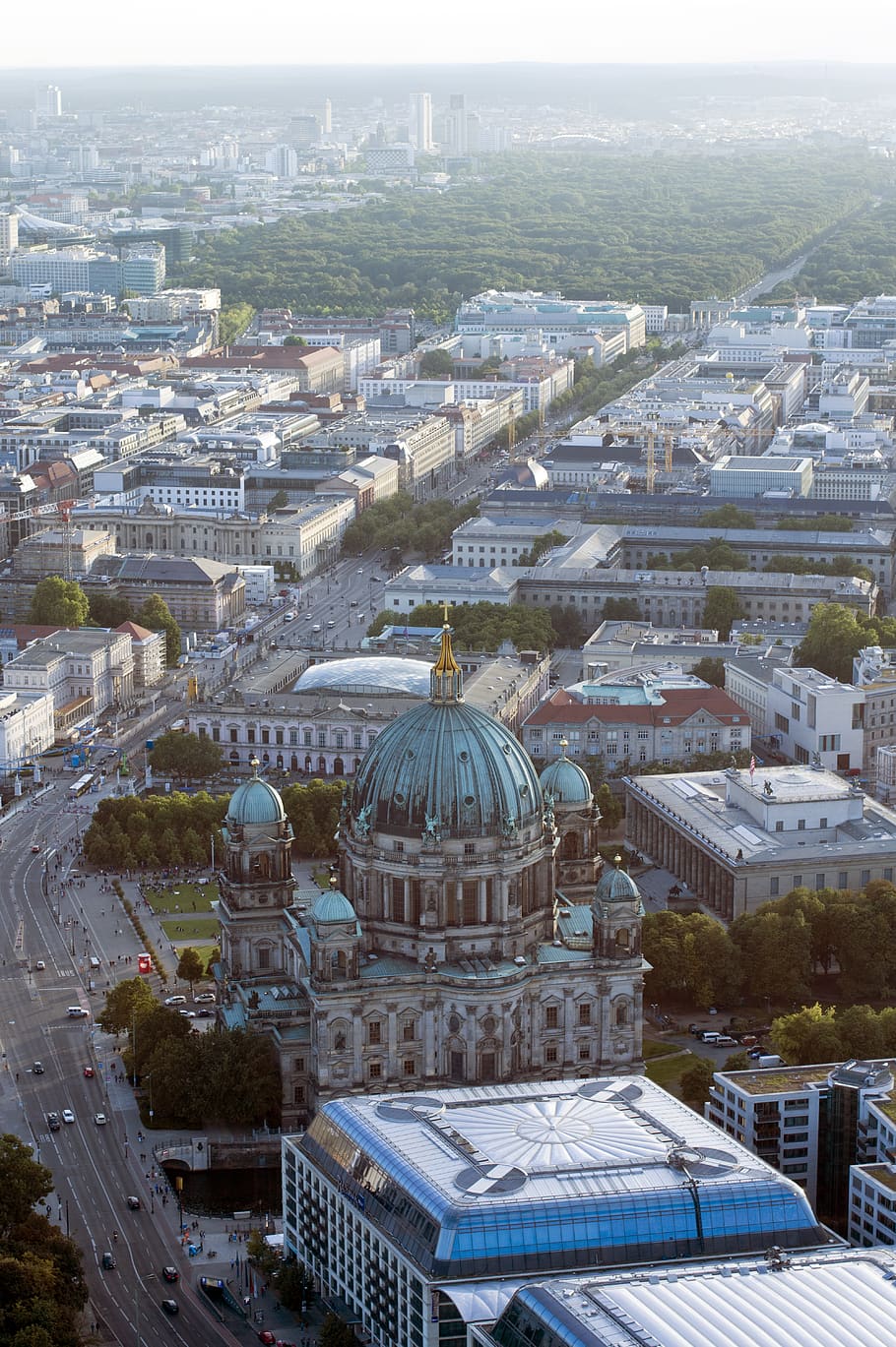 germany, berlin, crane, cranes, rooftop, rooftops, dome, copper HD wallpaper