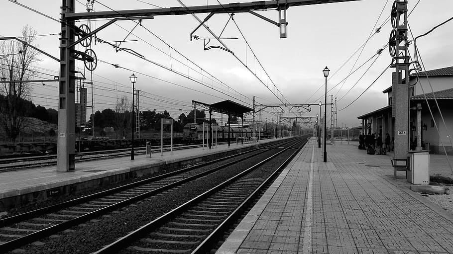 train, station, cold, travel, rail transportation, track, railroad track HD wallpaper