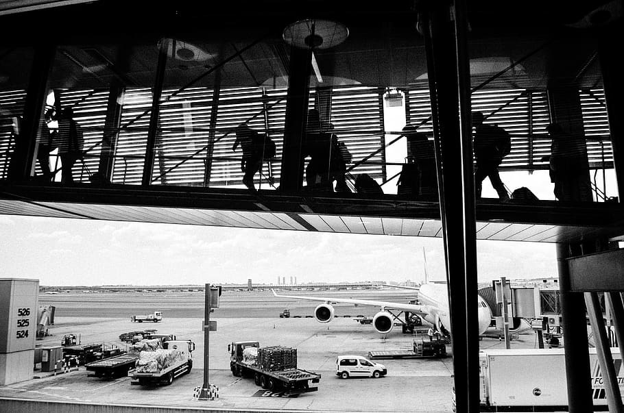 madrid, spain, line, lines, plane, finger, airport, travel HD wallpaper