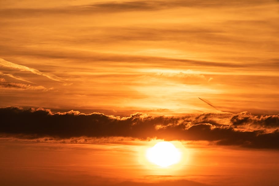 sun, sunset, sky, mood, nature, dusk, abendstimmung, atmospheric HD wallpaper