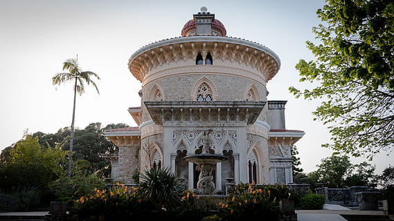 building, dome, architecture, plant, palacio de monserrate HD wallpaper