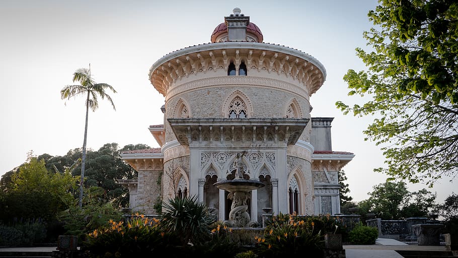 building, dome, architecture, plant, palacio de monserrate HD wallpaper