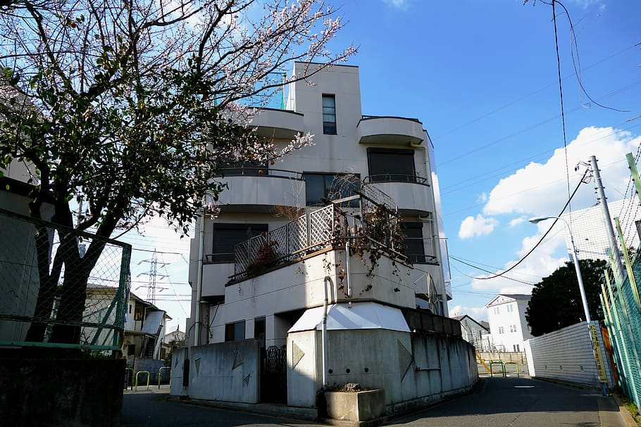 tokyo, house, architecture, tree, orange, street, building exterior HD wallpaper