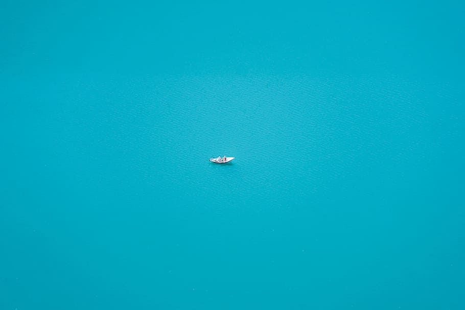 aerial photo of boat, drone view, aerial view, water, lake, sea, HD wallpaper