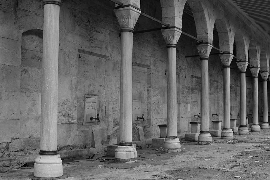 architecture, building, symmetry, columns, gallery, architectural column HD wallpaper