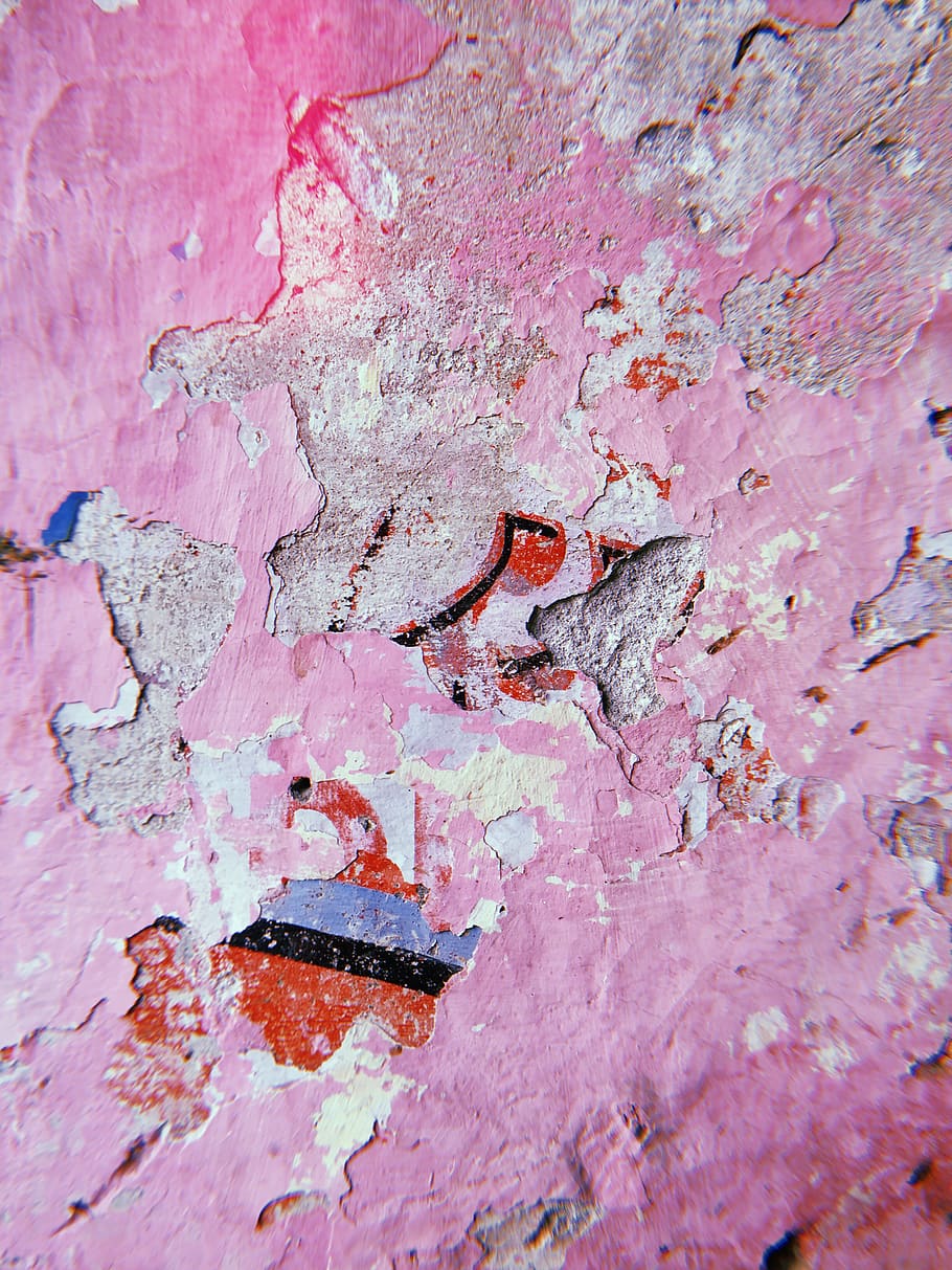 Close-up Photography of Pink Painted Wall, background, cement HD wallpaper