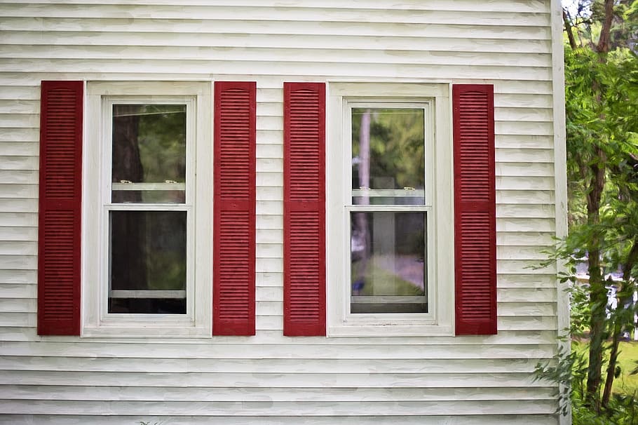 shutter, red, construction, architecture, keep, window, residence HD wallpaper