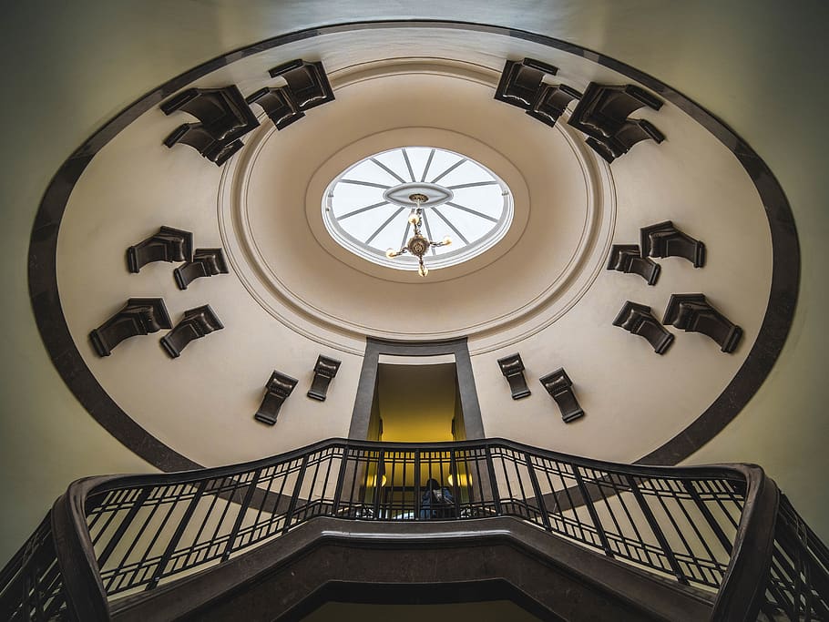 united kingdom, edinburgh, wide, angle, wood, stairs, architecture HD wallpaper