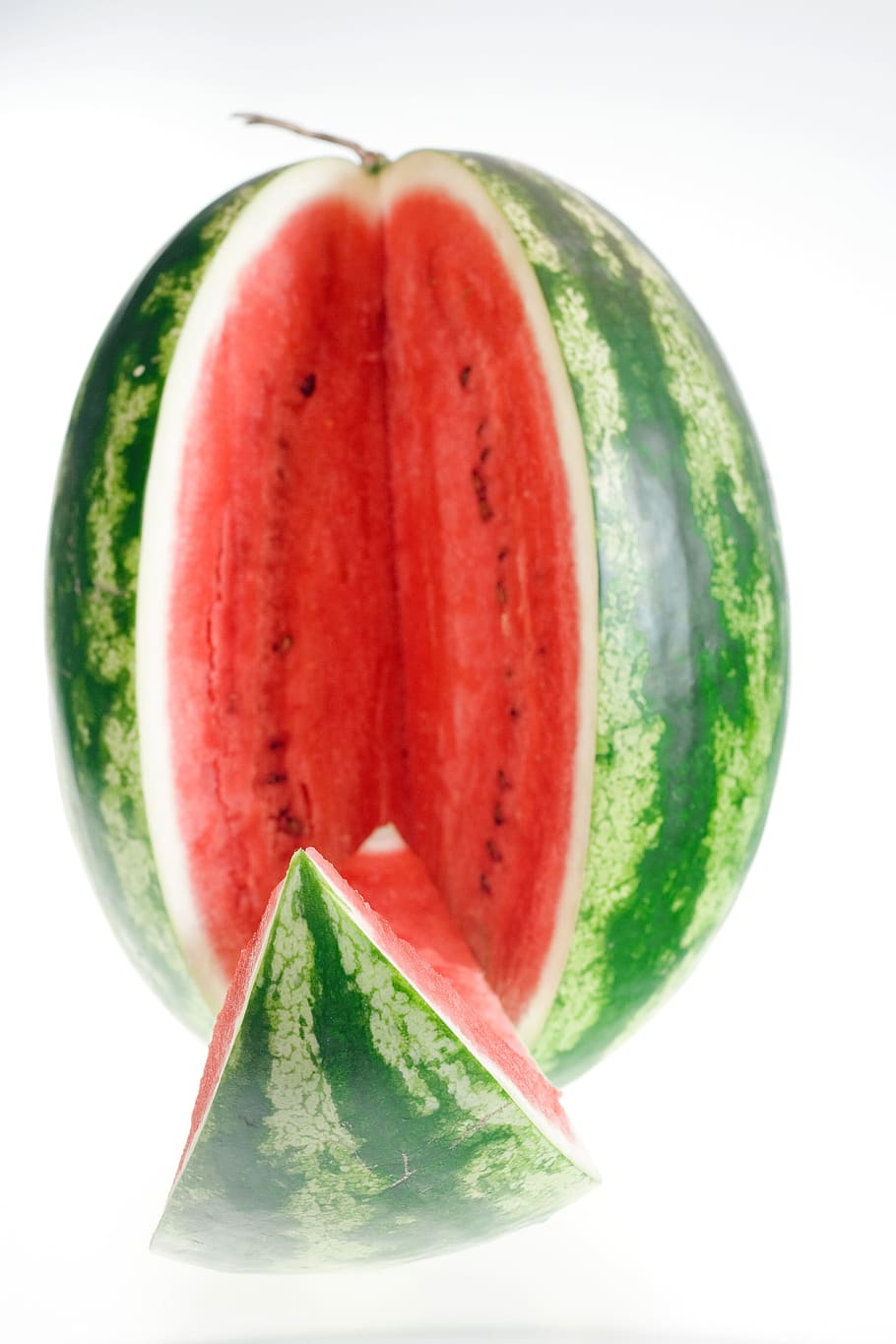 watermelon, slice, isolated, white, dietfood, red, healthyfood HD wallpaper