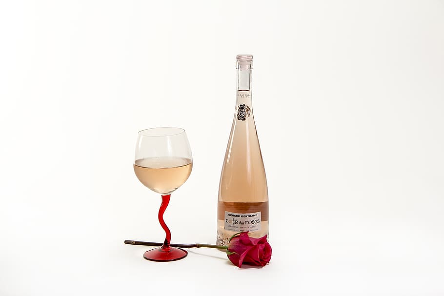 wine, dry, glass, red, rose, rosea, redstem, roses, bottle HD wallpaper
