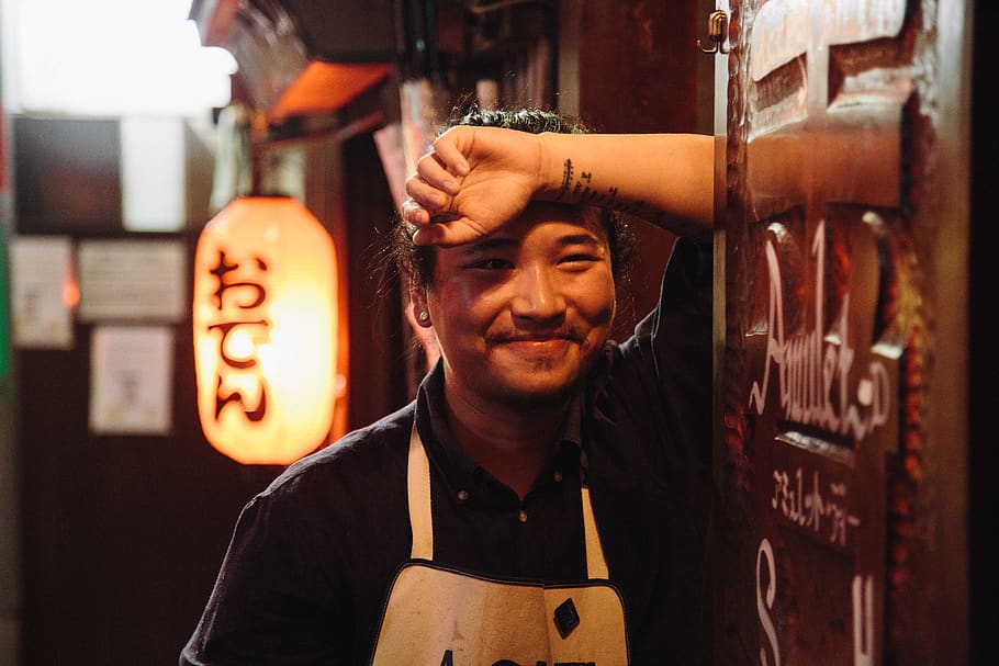 japan, shinjuku-ku, golden gai, tokyo, bar, smiling, one person, HD wallpaper