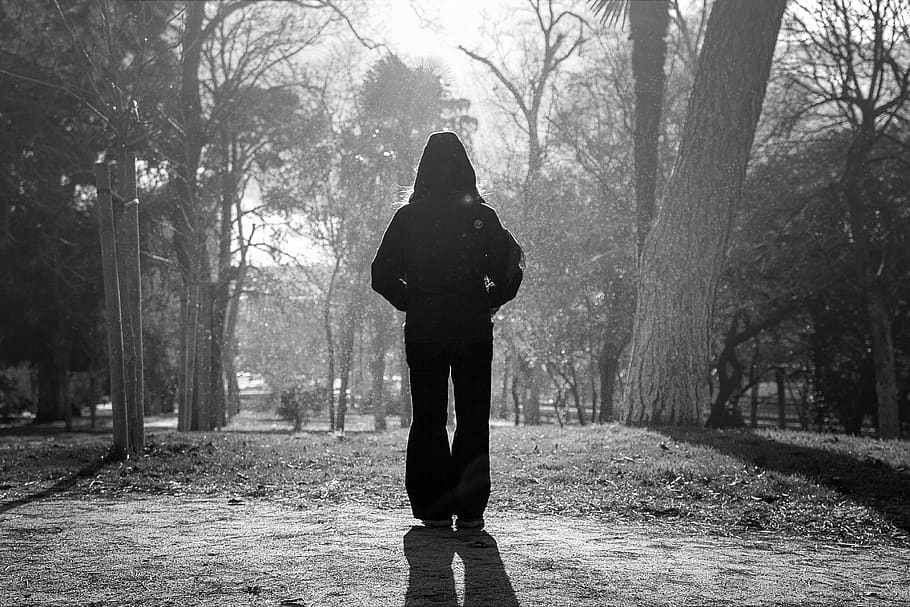 madrid, spain, el retiro, sun, shadows, blackandwhite, girl HD wallpaper
