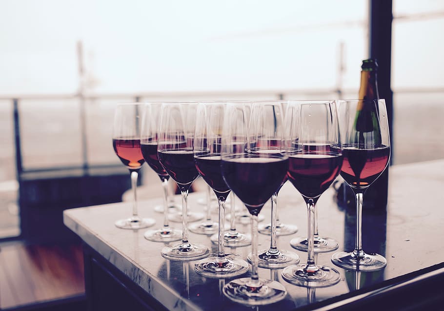 drinks, dining, restaurant, bar, party, wine, glasses, red wine HD wallpaper