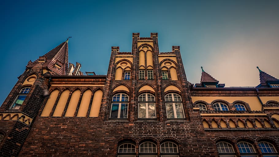 lübeck, architecture, facade, window, building, old, brick HD wallpaper