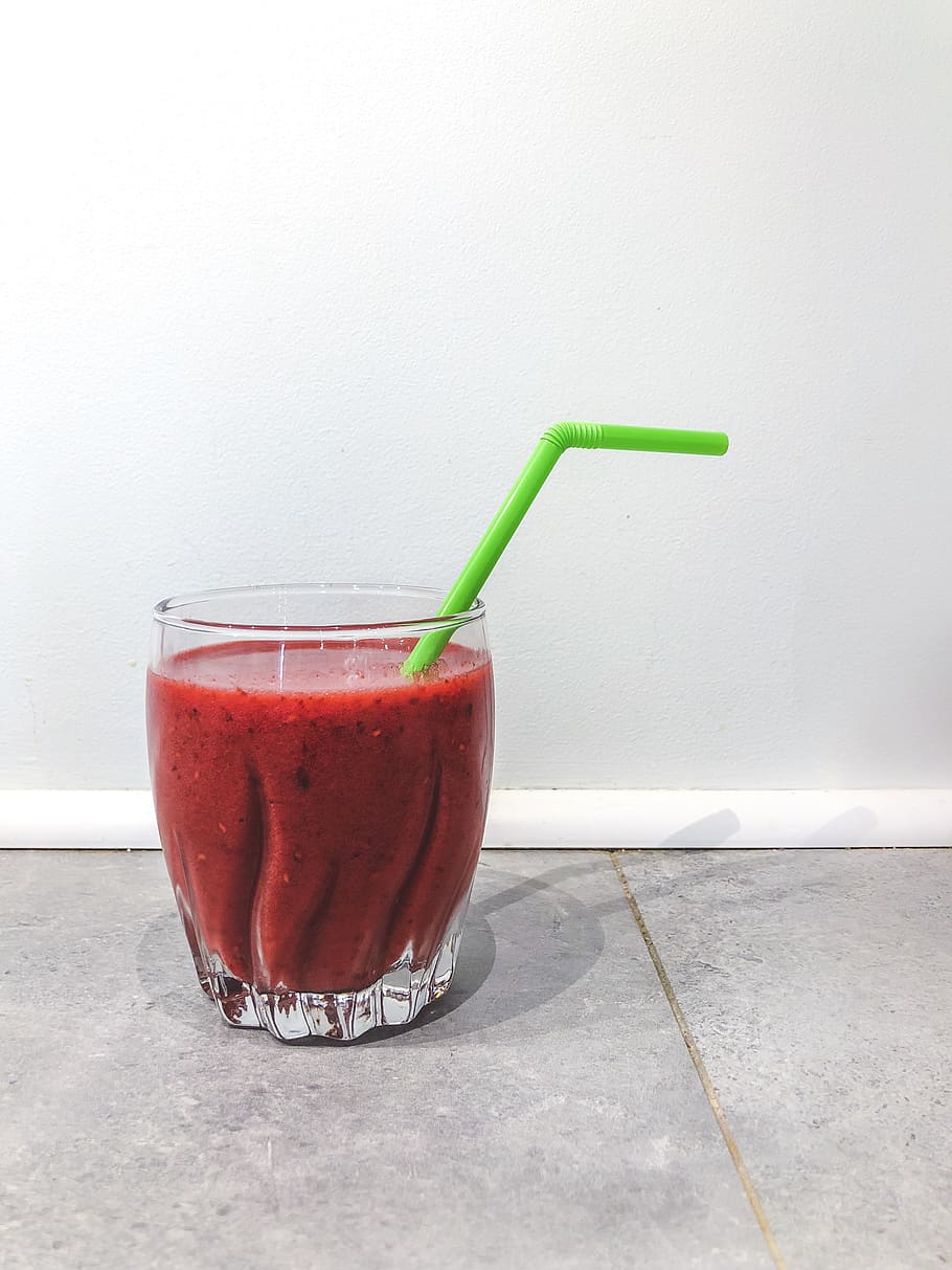summer, drink, straw, red, green, white, gray, stone, tile HD wallpaper