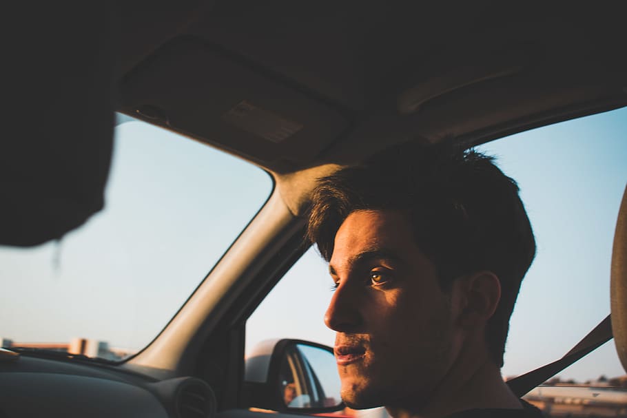 eyes, green, distorted focus, car, trip, friends, trees, forest HD wallpaper