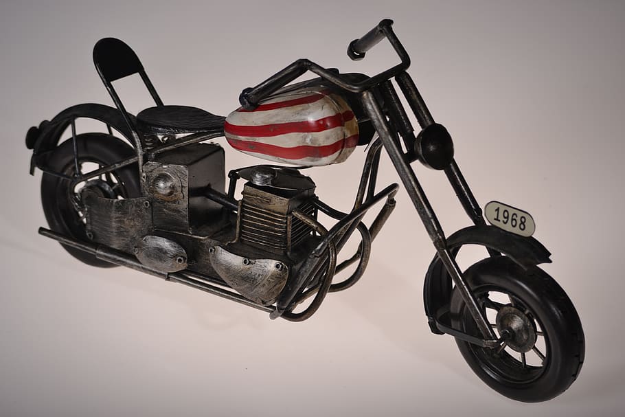 motorcycle, miniature, toy, studio shot, indoors, no people HD wallpaper
