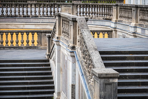 railing, stairs, gradually, castle park, baroque, staircase HD wallpaper
