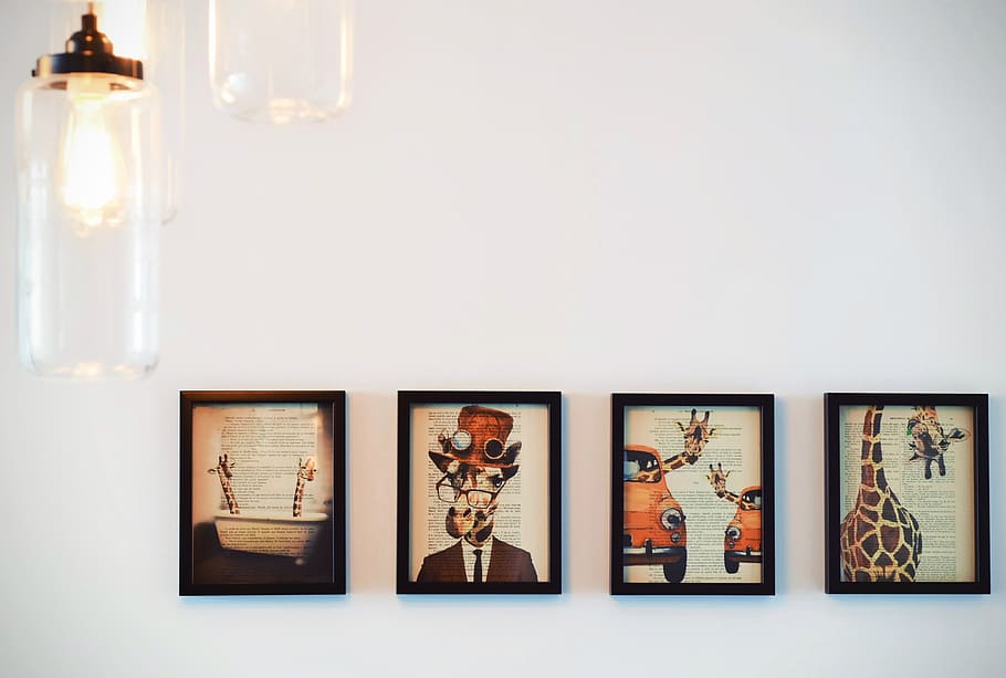 painting, office, indoors, choice, no people, frame, variation HD wallpaper