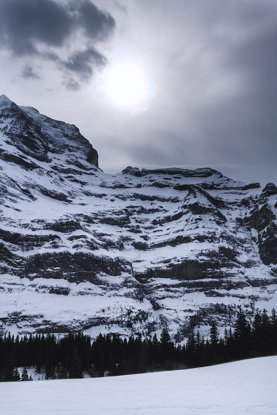 brown alpse mountain, snow, winter, sky, beauty in nature, scenics - nature HD wallpaper