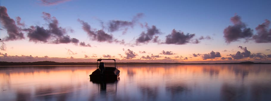 australia, myall lake, reflection, reflections, clouds, water HD wallpaper