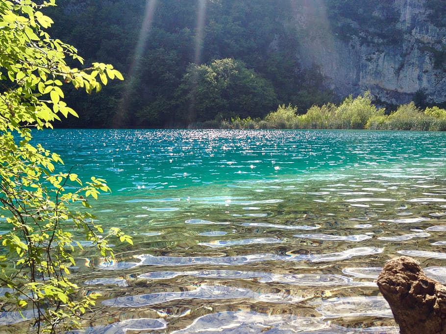 croatia, plitvička jezera, glistening, reflection, lake, plitvice, HD wallpaper