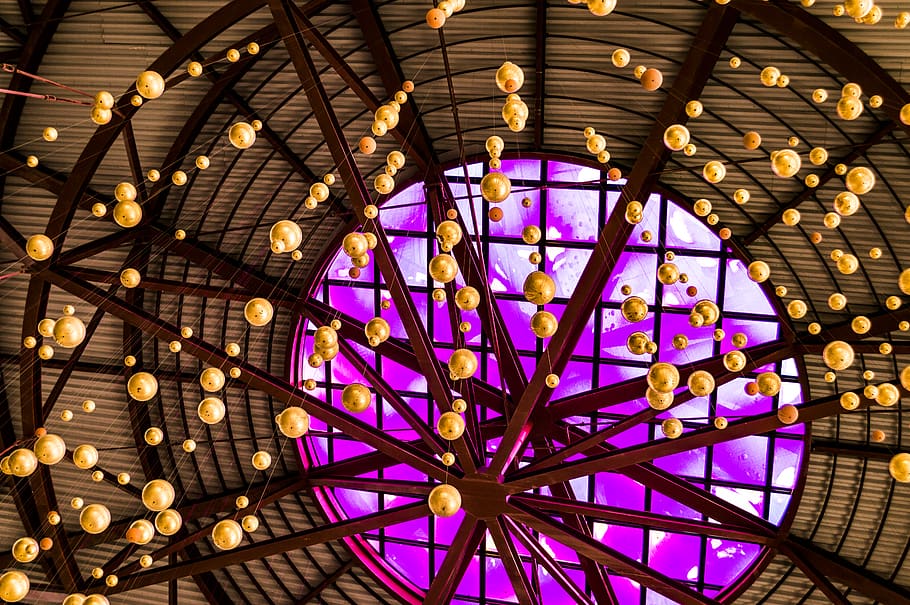 bulbs, california, lighting equipment, ceiling, low angle view HD wallpaper