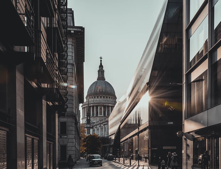 architecture, dome, building, urban, street, road, human, person