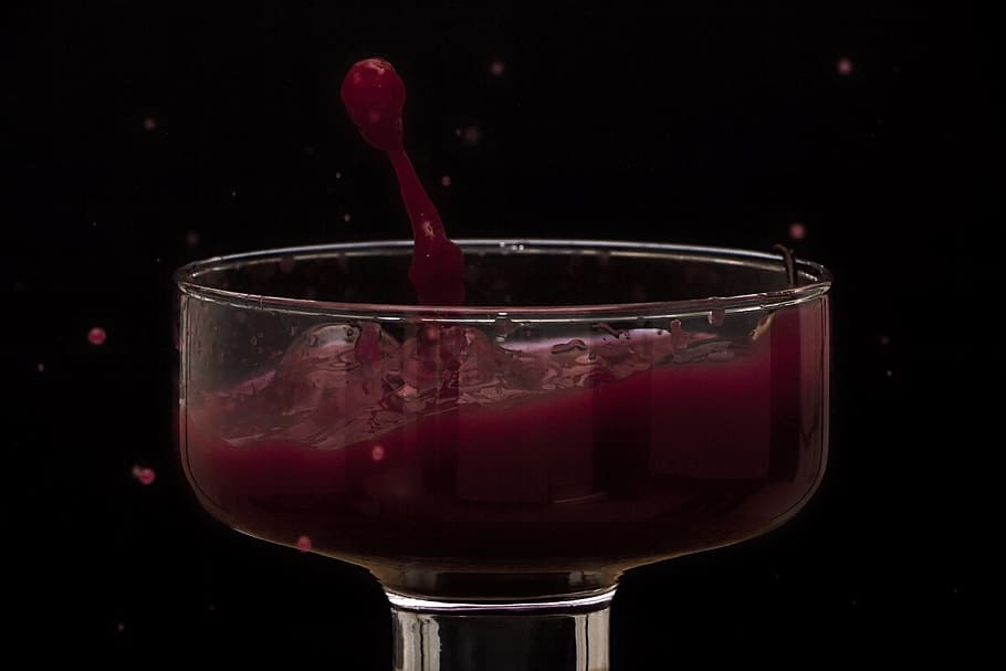 red, splash, slow motion, water, glass, fast, speed, black HD wallpaper