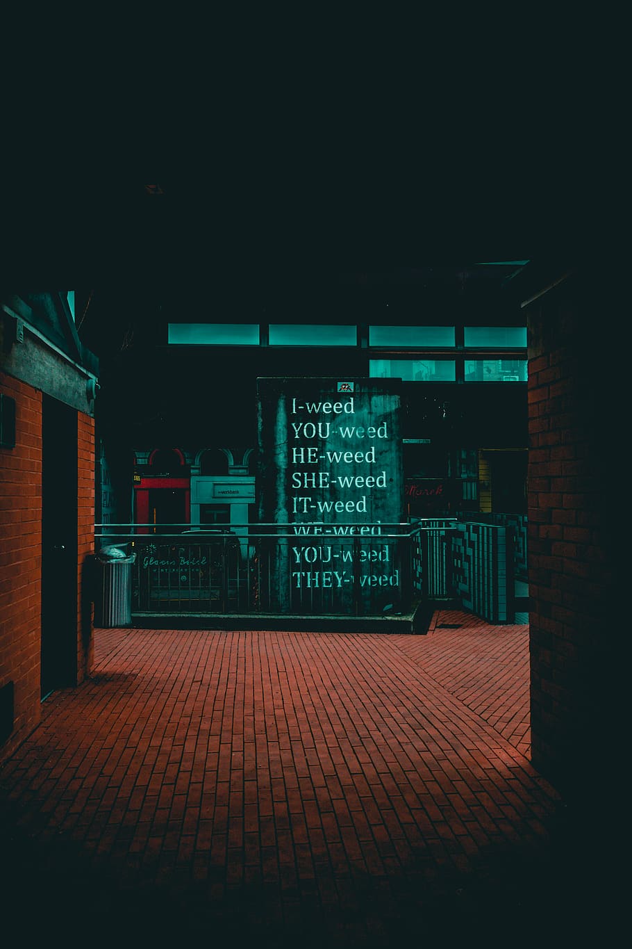 empty brown concrete brick building, illuminated, architecture HD wallpaper