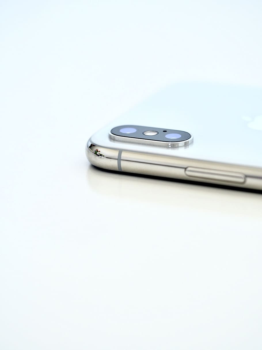 silver iPhone X, studio shot, copy space, indoors, no people HD wallpaper