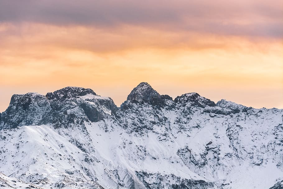 mountain covered with snow, sky, beauty in nature, scenics - nature HD wallpaper
