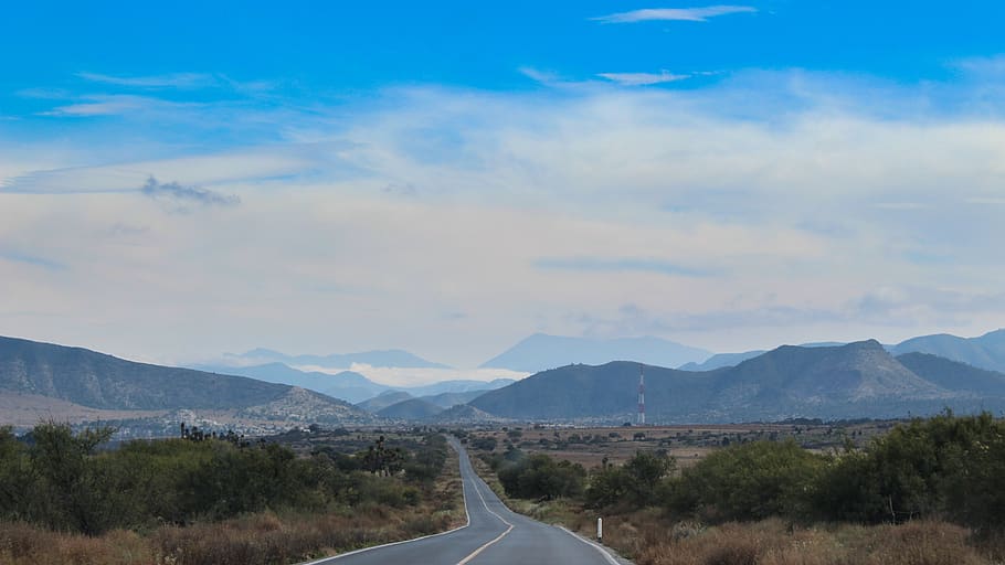 road, sky, landscape, nature, traveller, mountains, street HD wallpaper