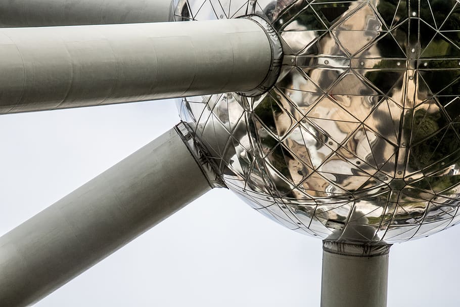 belgium, brussels, atomium, sightseeing, landmark, metal, day HD wallpaper