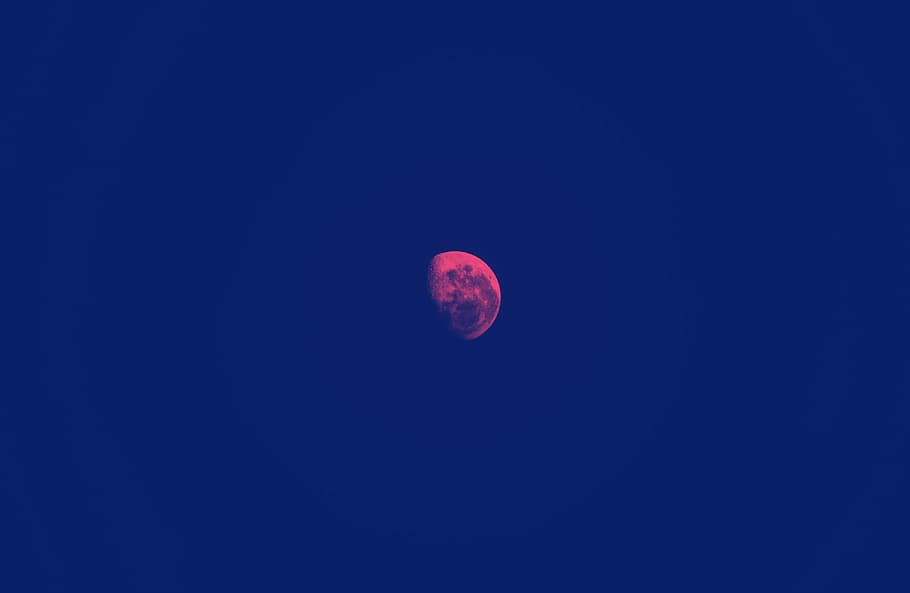 moon, colors, wallpaper, sky, space, blue, astronomy, night HD wallpaper