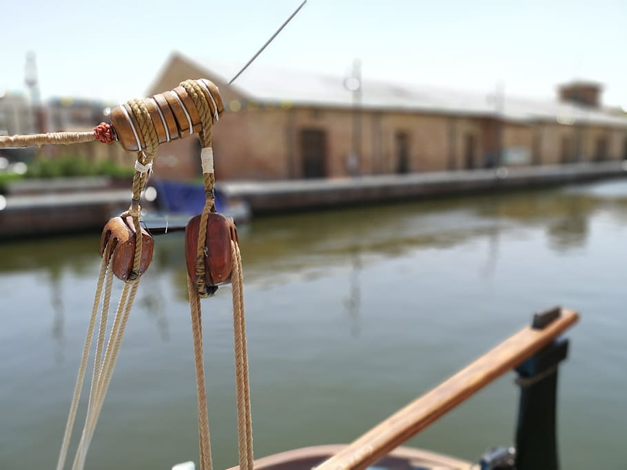 ship, canvas, ropes, blocks, dew, boat, leash, sailing vessel HD wallpaper
